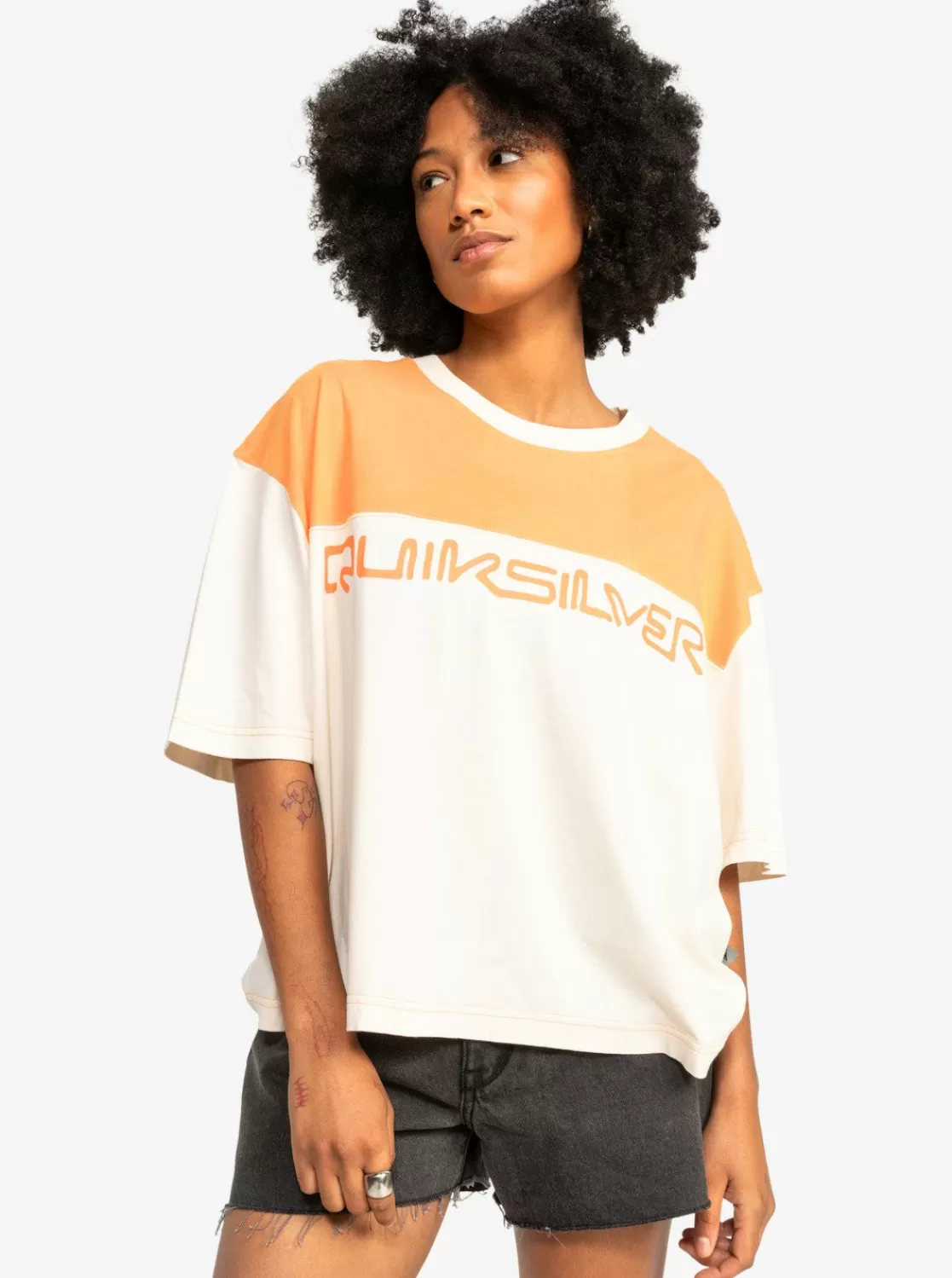 Quiksilver Uni - T-Shirt Boyfriend Court Pour Femme