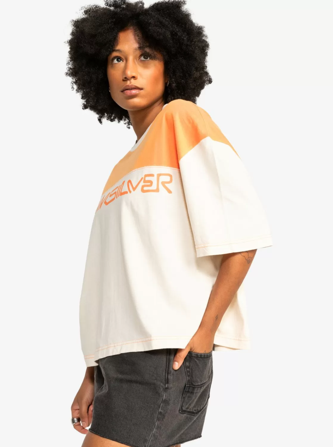 Quiksilver Uni - T-Shirt Boyfriend Court Pour Femme